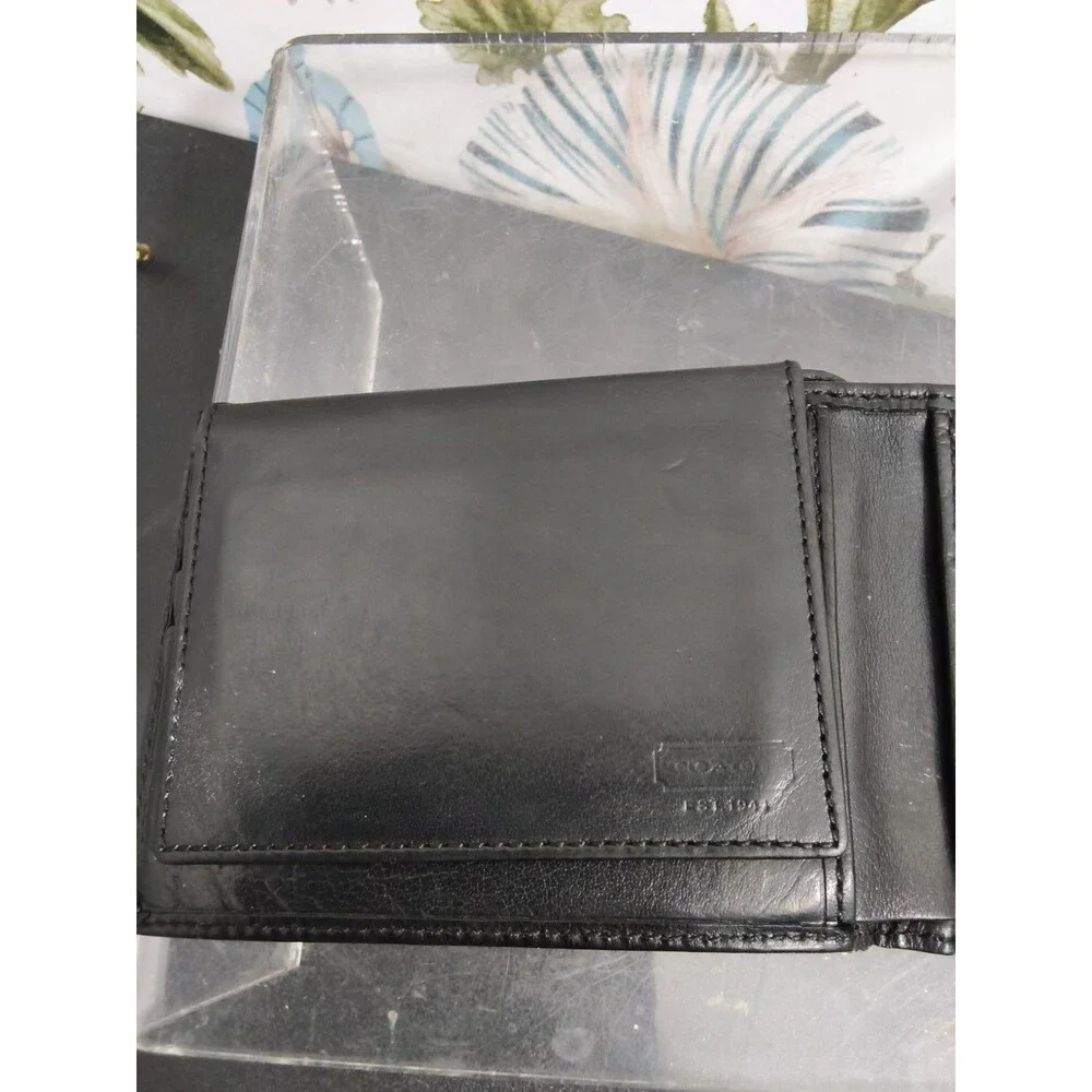 Coach Men's ID Billfold Leather Wallet - Black
